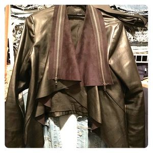 ASOS leather waterfall jacket